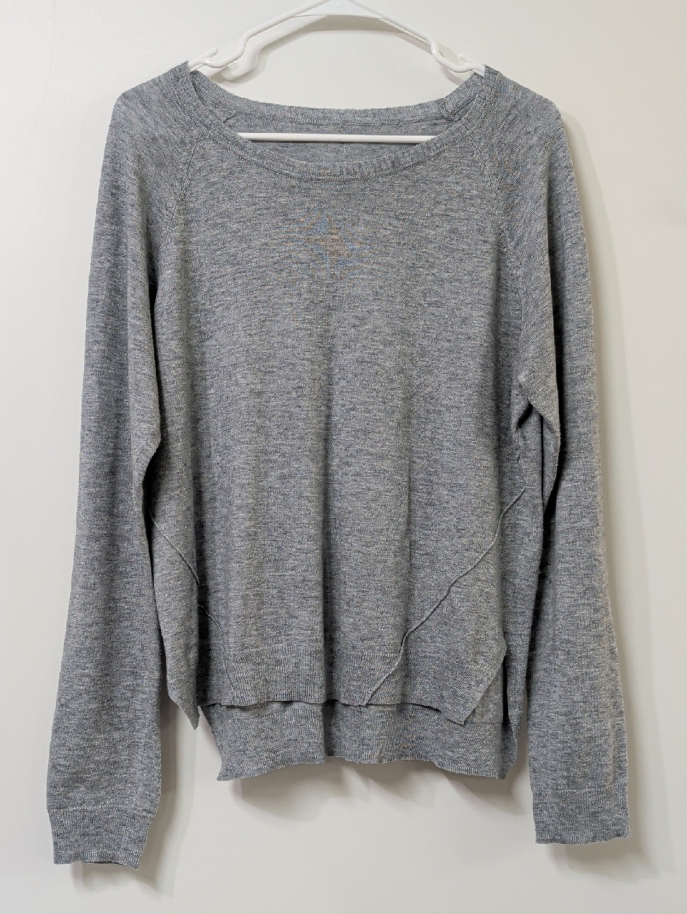 Heathered Light Grey Lightweight Sweater Size XL